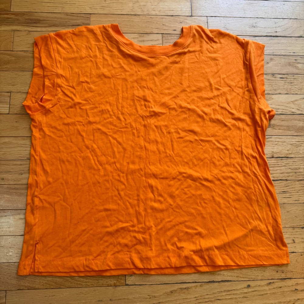A New Day Womens XL Orange Muscle Tee Sleeveless Cotton Modal Crew Neck‎ Top